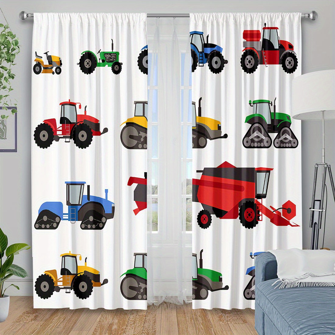 Tirai Traktor Kartun Berwarna- - Agriculture Farming Cartoon ulasan dan harga